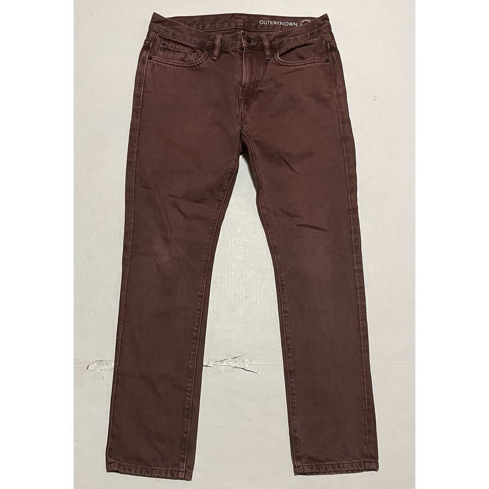 Outerknown Mens SEA Jeans Slim Fit Size 29 X 29.5 Dark Pink Denim Casual Outdoor